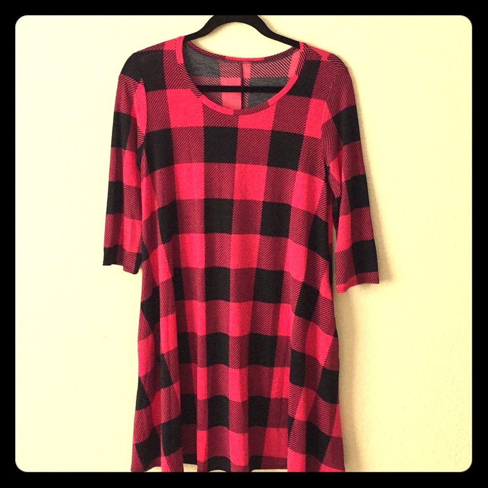 Pink Plaid Dress by Lace Cactus